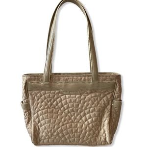 Vera Bradley tan quilted shoulder bag